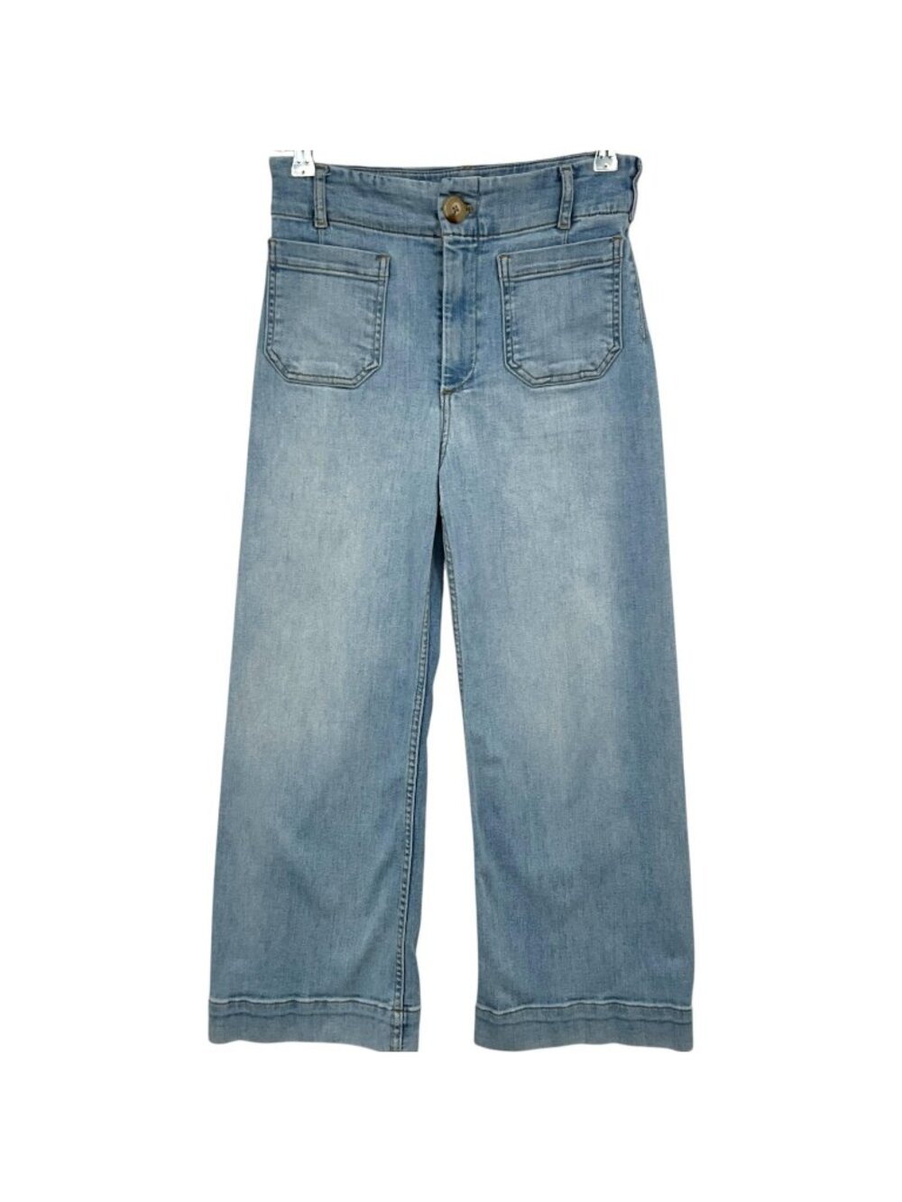 Maeve The Colette Wide Leg Jeans Womens 25 Blue High Rise Crop Denim Stretch